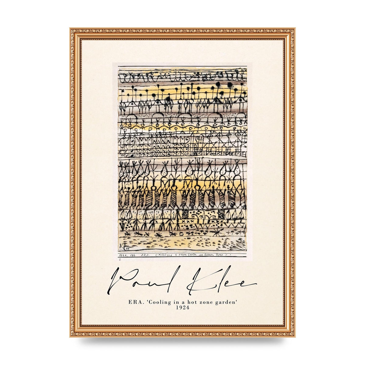 Paul Klee Era Cooling In A Hot Zone Garden 1924 Wall Art - A3 framed