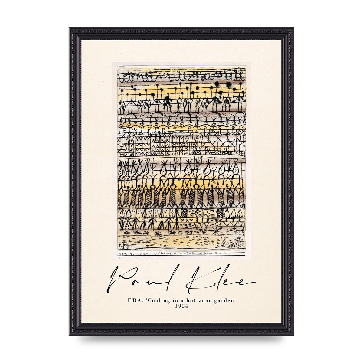 Paul Klee Era Cooling In A Hot Zone Garden 1924 Wall Art - A3 framed
