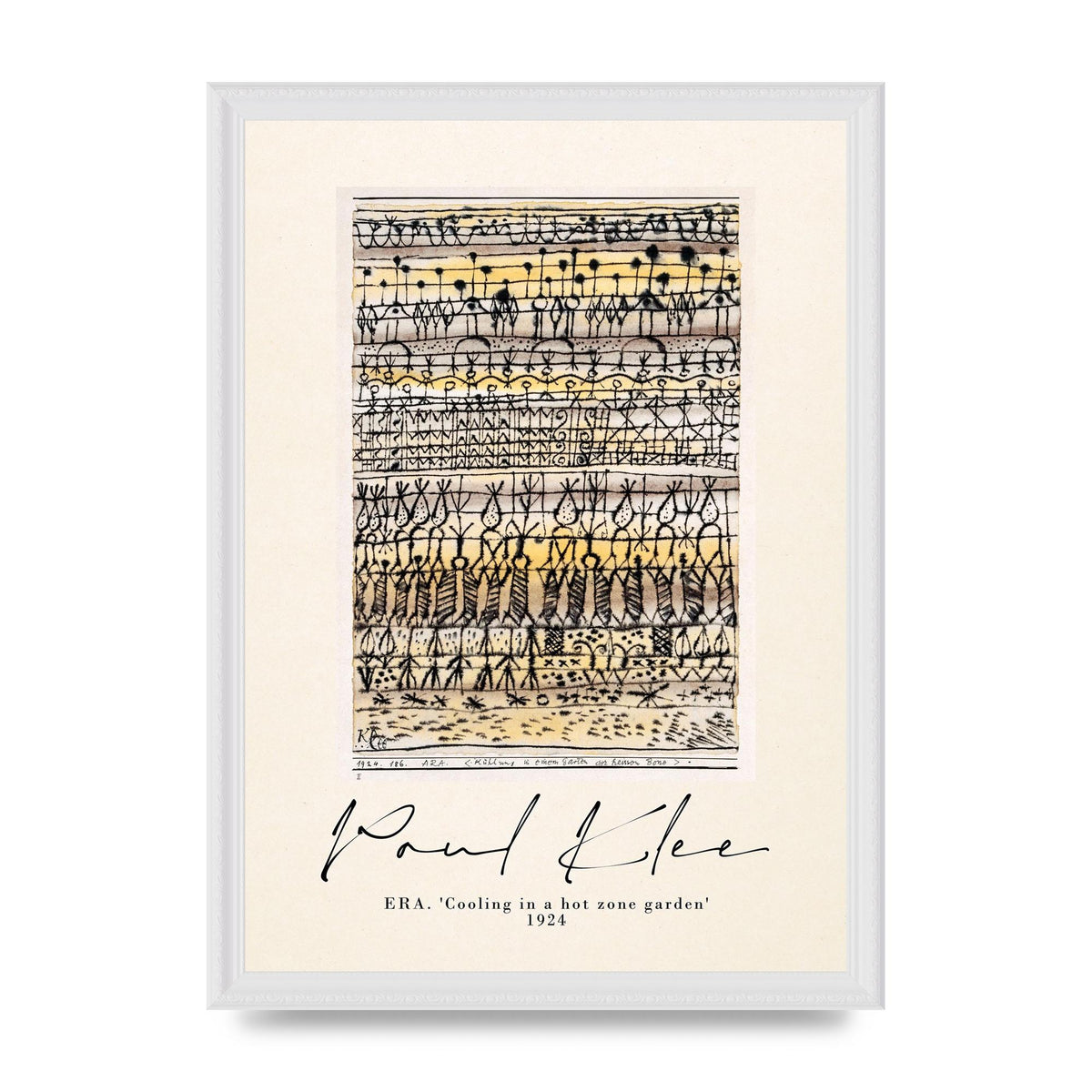 Paul Klee Era Cooling In A Hot Zone Garden 1924 Wall Art - A3 framed