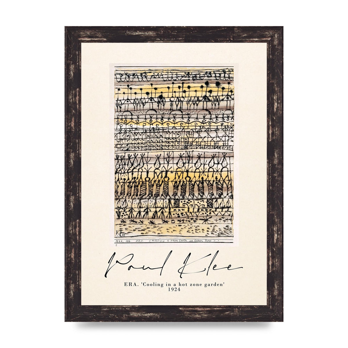 Paul Klee Era Cooling In A Hot Zone Garden 1924 Wall Art - A4 framed
