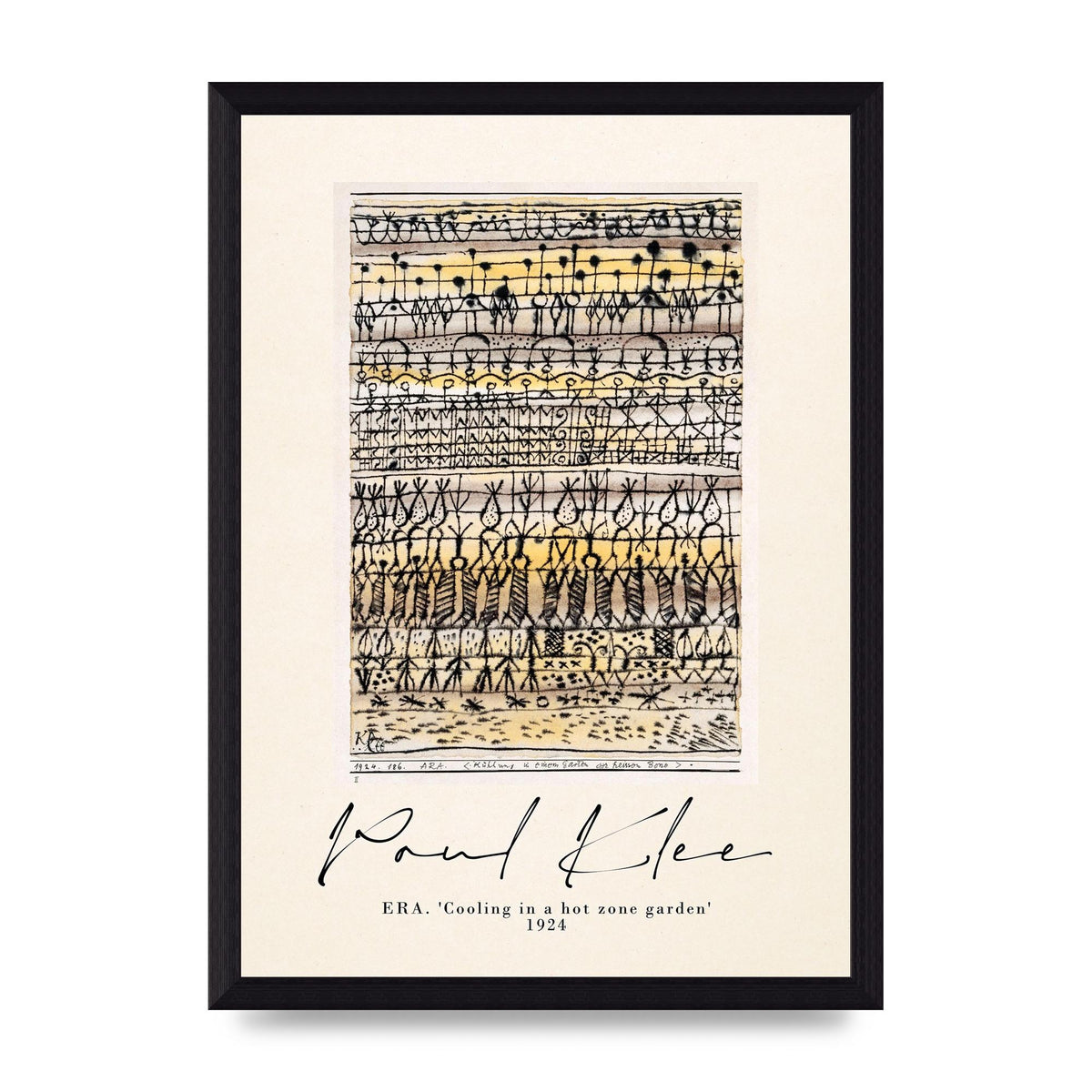 Paul Klee Era Cooling In A Hot Zone Garden 1924 Wall Art - A4 framed