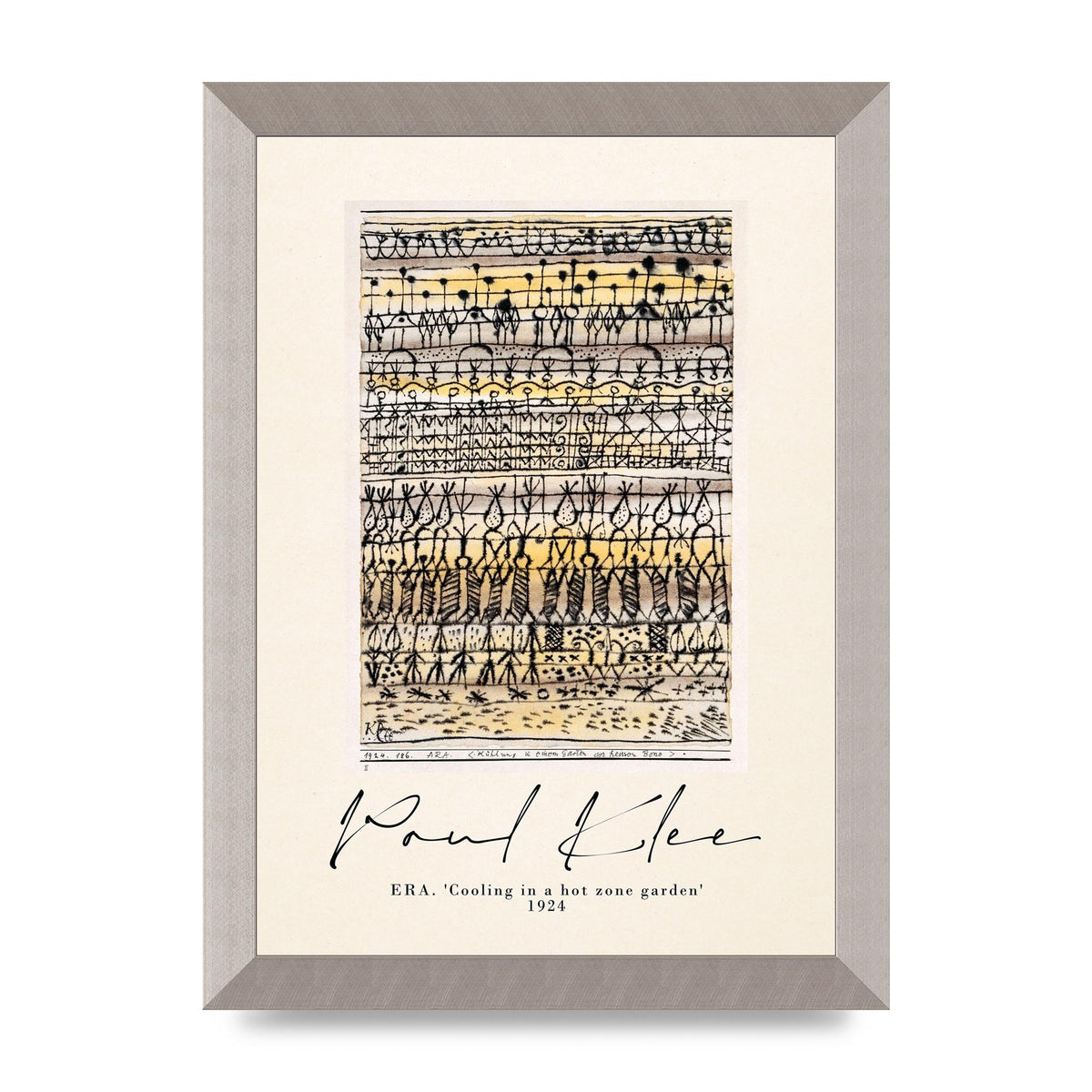 Paul Klee Era Cooling In A Hot Zone Garden 1924 Wall Art - A4 framed