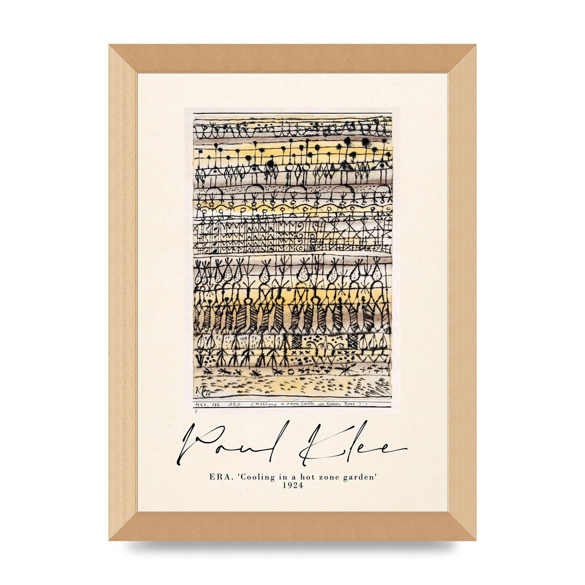 Paul Klee Era Cooling In A Hot Zone Garden 1924 Wall Art - A4 framed
