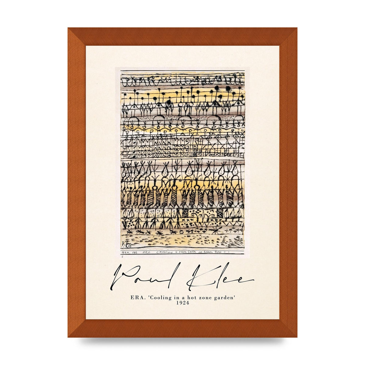 Paul Klee Era Cooling In A Hot Zone Garden 1924 Wall Art - A4 framed