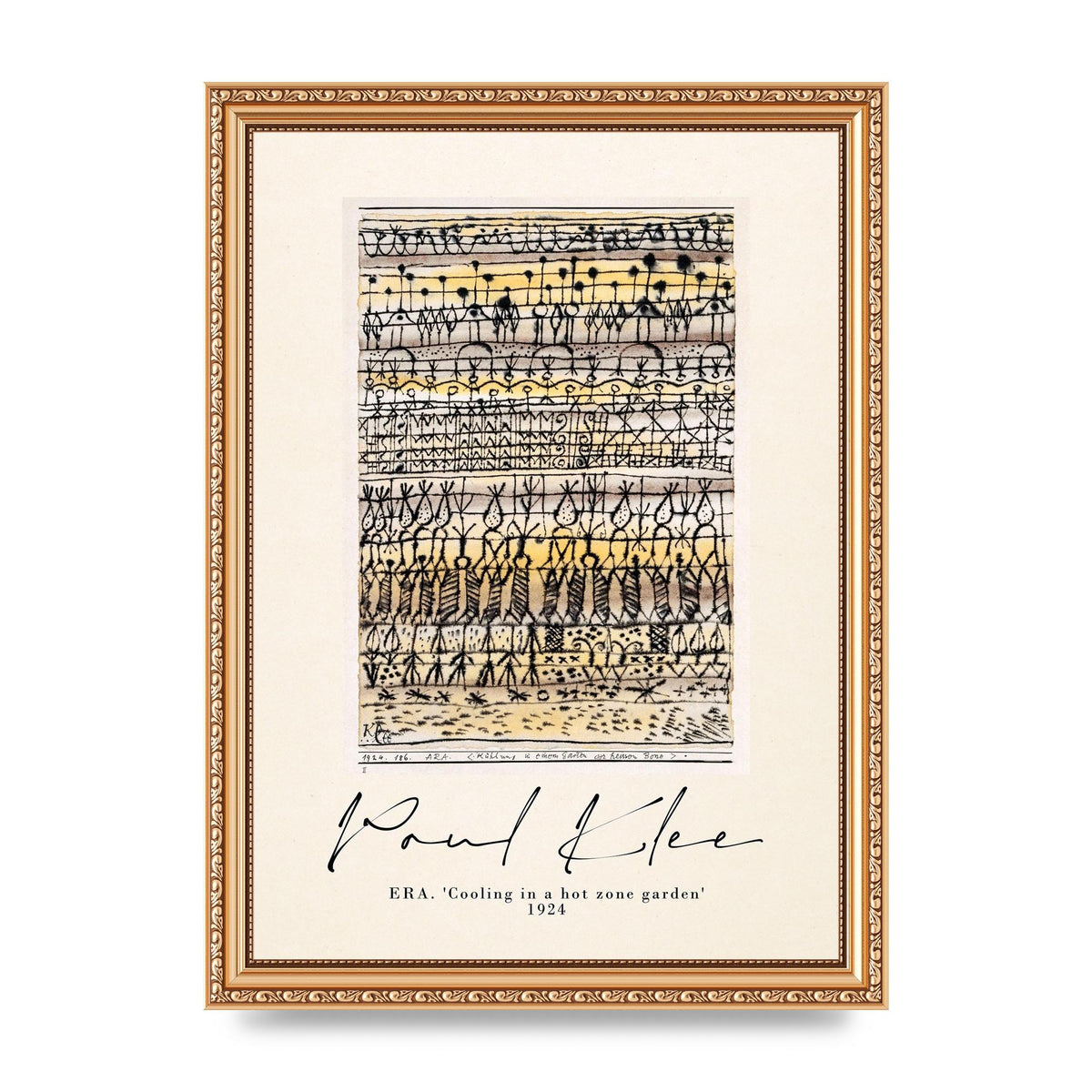 Paul Klee Era Cooling In A Hot Zone Garden 1924 Wall Art - A4 framed