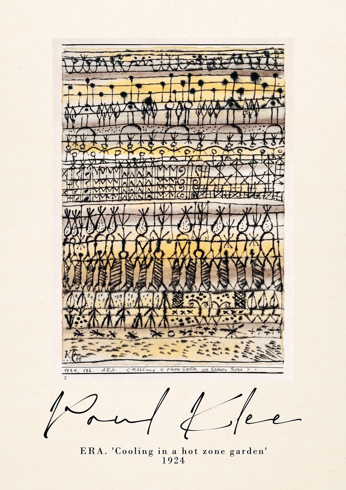 Paul Klee Era Cooling In A Hot Zone Garden 1924 Wall Art - detail