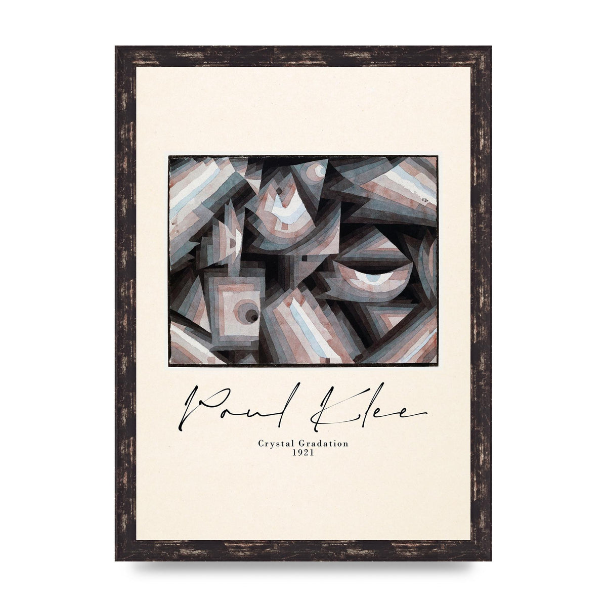 Paul Klee Crystal Gradation 1921 Printed Poster - A3 framed