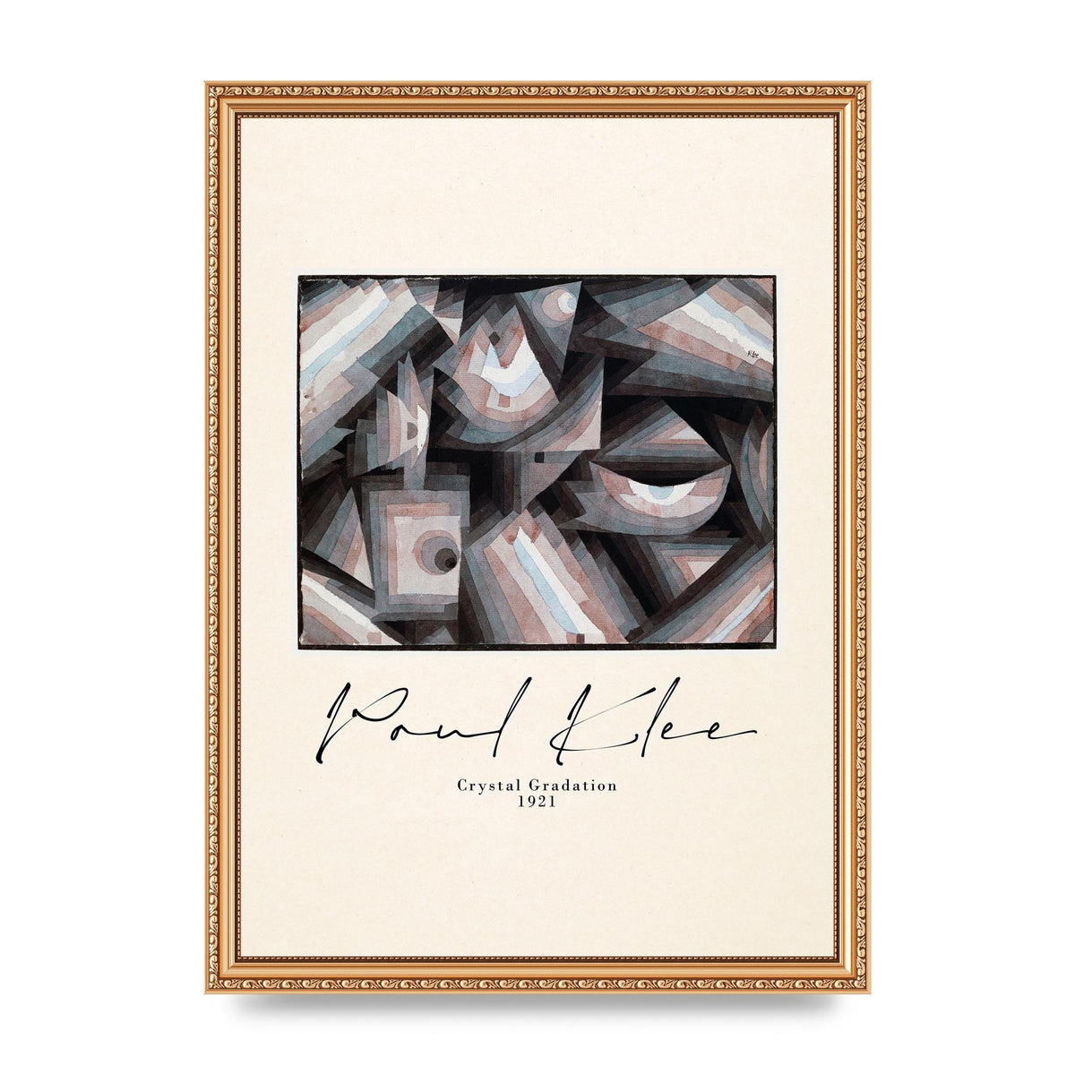 Paul Klee Crystal Gradation 1921 Printed Poster - A3 framed