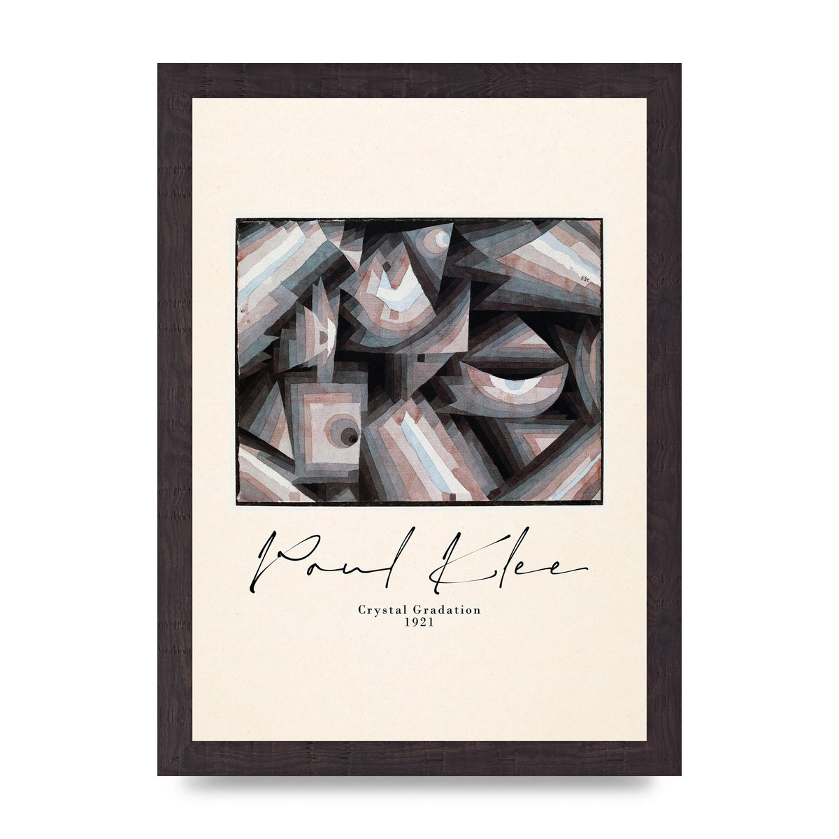 Paul Klee Crystal Gradation 1921 Printed Poster - A4 framed