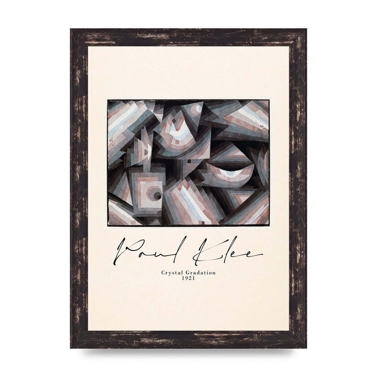 Paul Klee Crystal Gradation 1921 Printed Poster - A4 framed