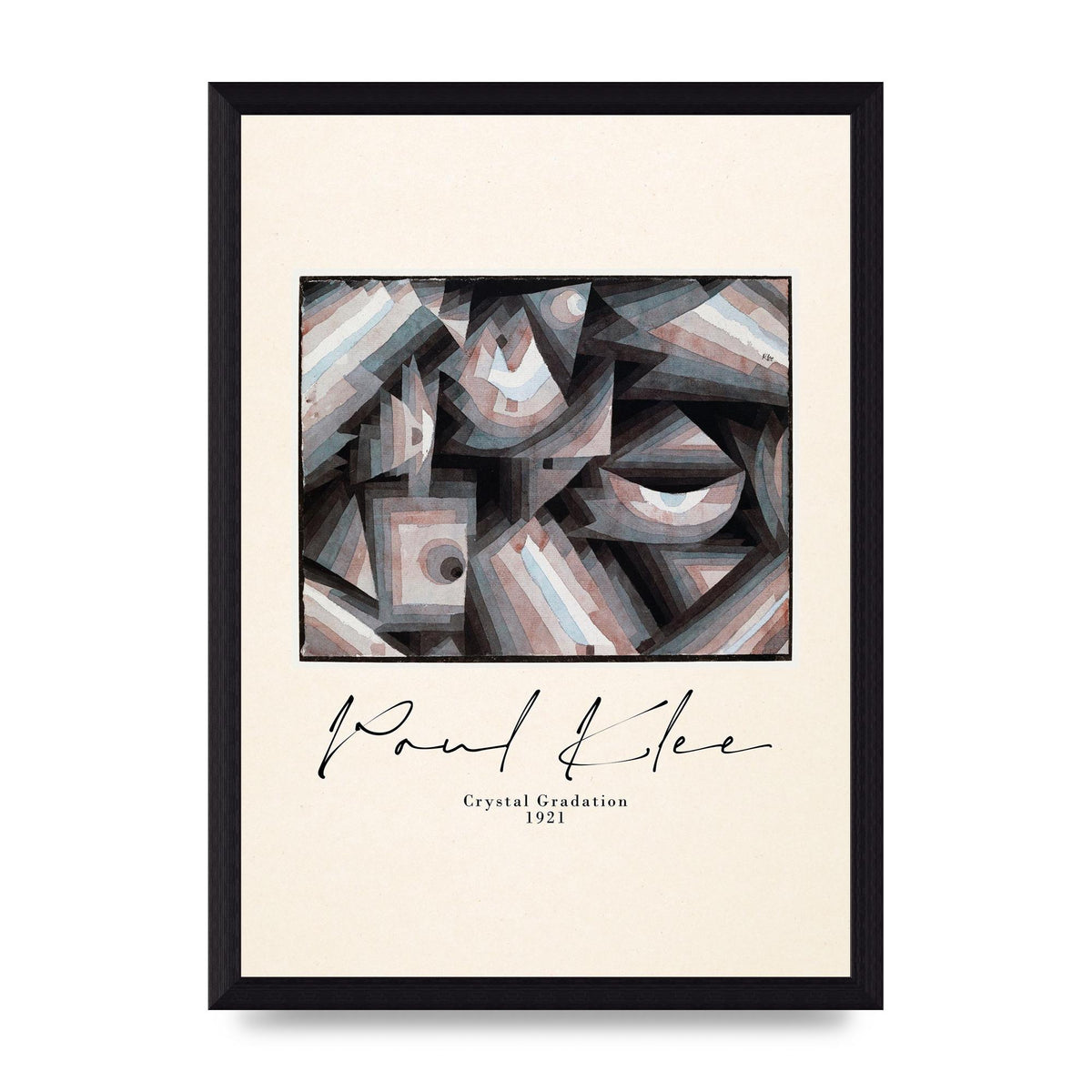 Paul Klee Crystal Gradation 1921 Printed Poster - A4 framed