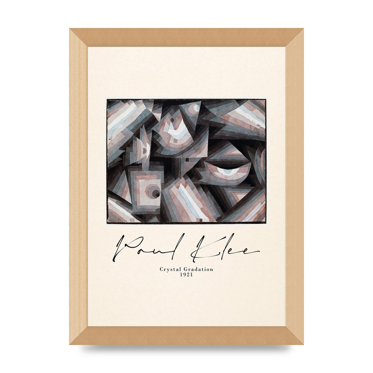 Paul Klee Crystal Gradation 1921 Printed Poster - A4 framed