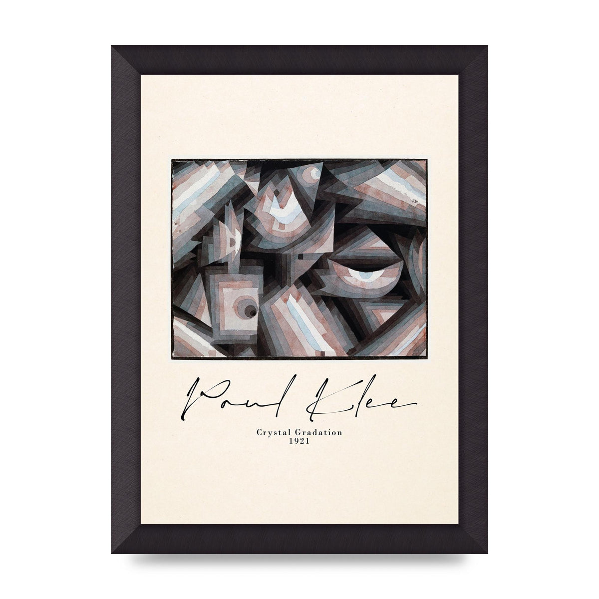 Paul Klee Crystal Gradation 1921 Printed Poster - A4 framed