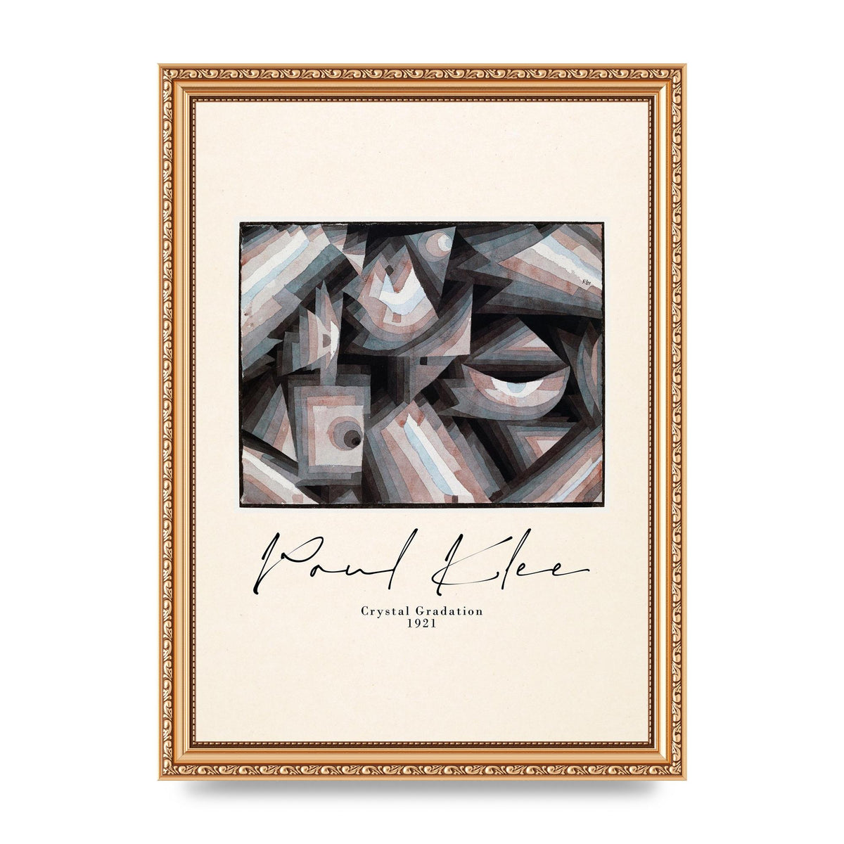 Paul Klee Crystal Gradation 1921 Printed Poster - A4 framed