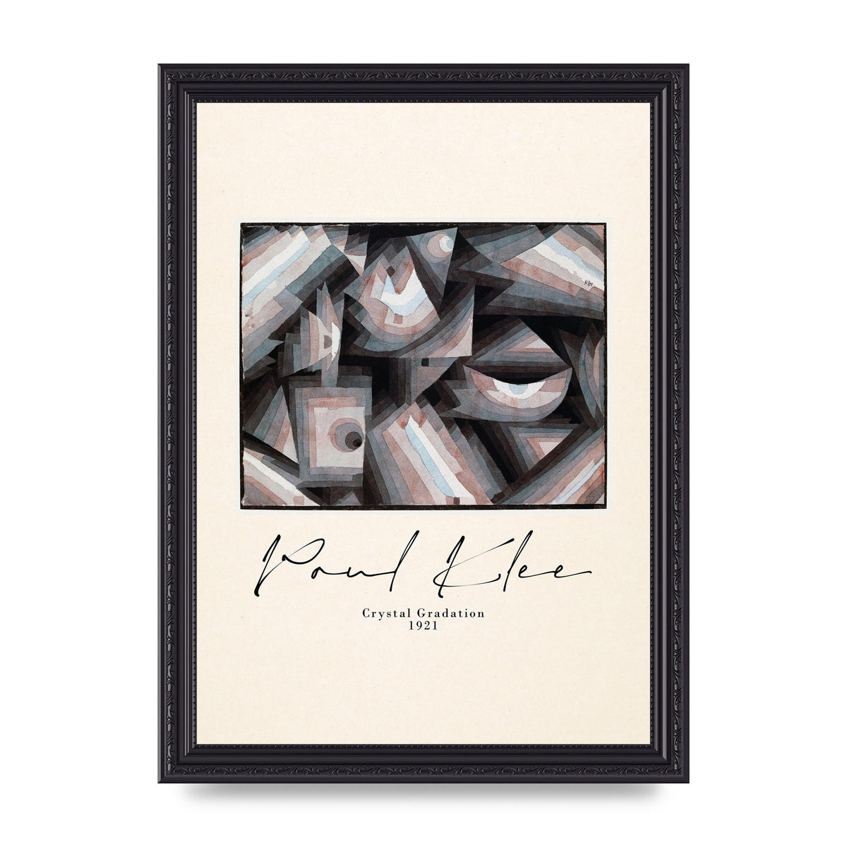 Paul Klee Crystal Gradation 1921 Printed Poster - A4 framed