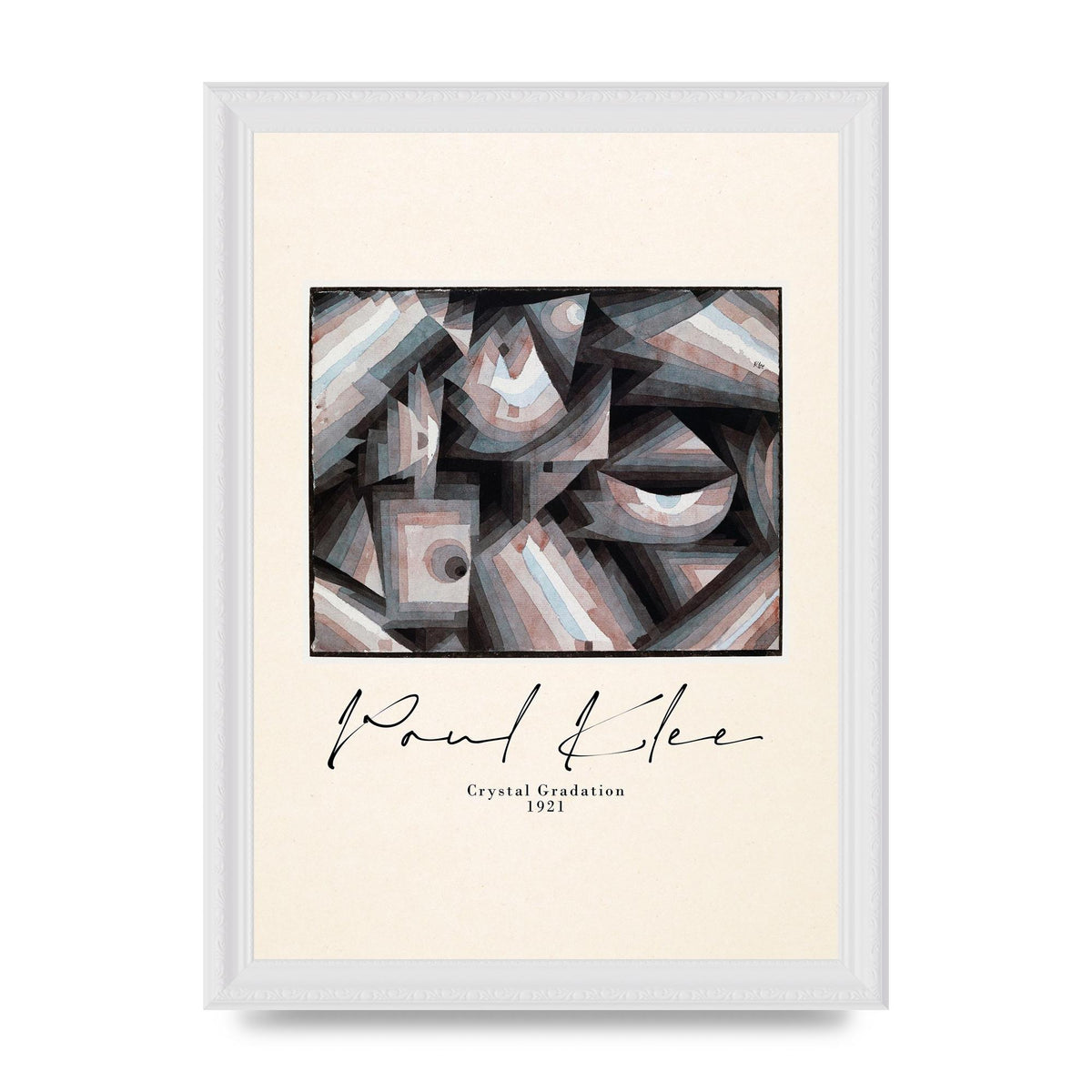 Paul Klee Crystal Gradation 1921 Printed Poster - A4 framed