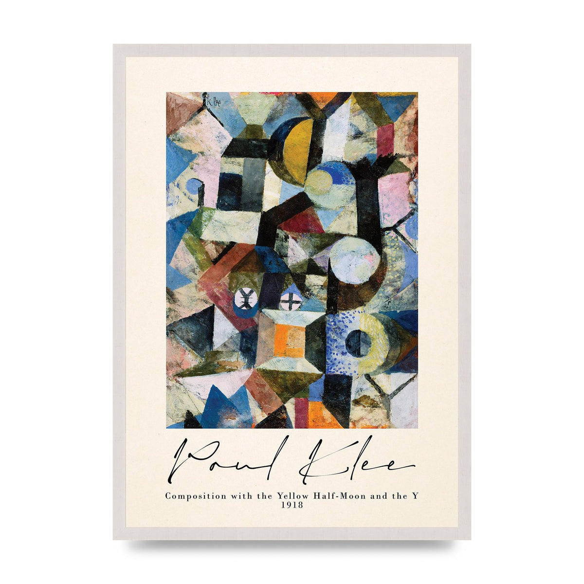 Paul Klee Composition With The Yellow Half Moon And The Y 1918 Wall Art - A2 framed