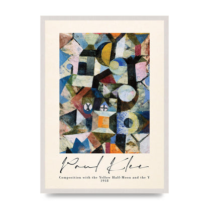 Paul Klee Composition With The Yellow Half Moon And The Y 1918 Wall Art - A2 framed