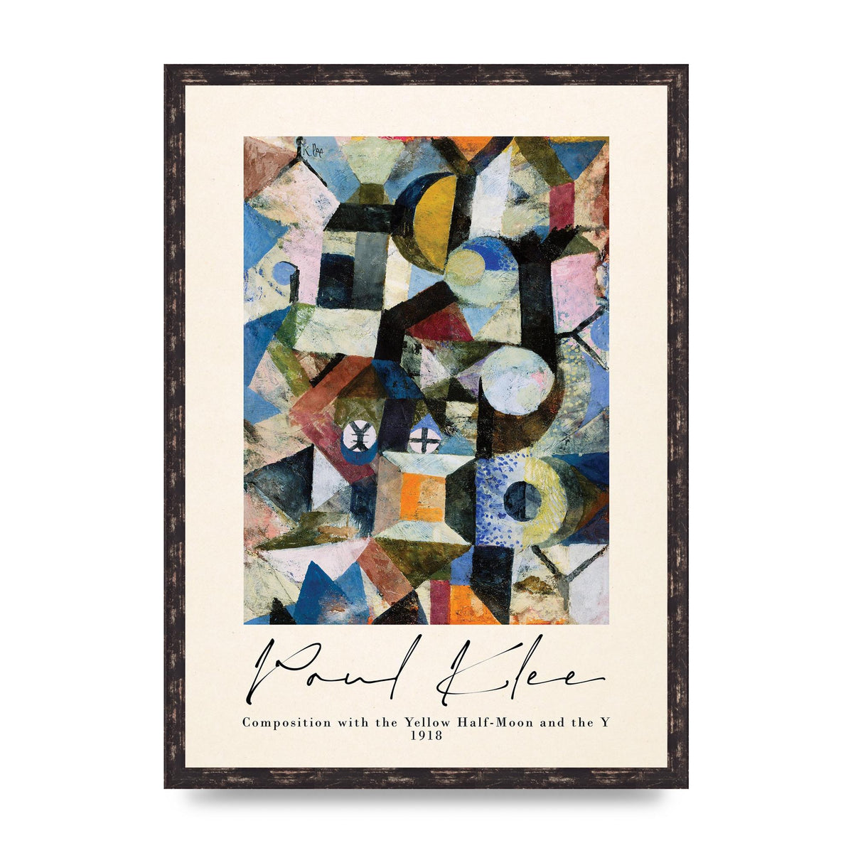 Paul Klee Composition With The Yellow Half Moon And The Y 1918 Wall Art - A2 framed