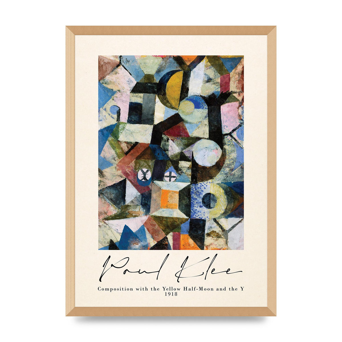 Paul Klee Composition With The Yellow Half Moon And The Y 1918 Wall Art - A2 framed
