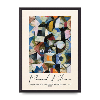 Paul Klee Composition With The Yellow Half Moon And The Y 1918 Wall Art - A2 framed