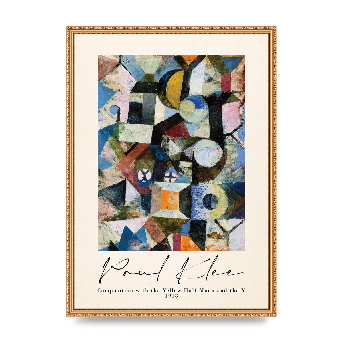 Paul Klee Composition With The Yellow Half Moon And The Y 1918 Wall Art - A2 framed