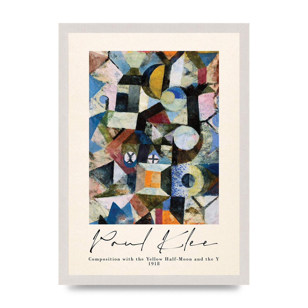 Paul Klee Composition With The Yellow Half Moon And The Y 1918 Wall Art - A3 framed