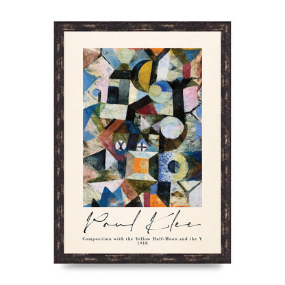 Paul Klee Composition With The Yellow Half Moon And The Y 1918 Wall Art - A3 framed
