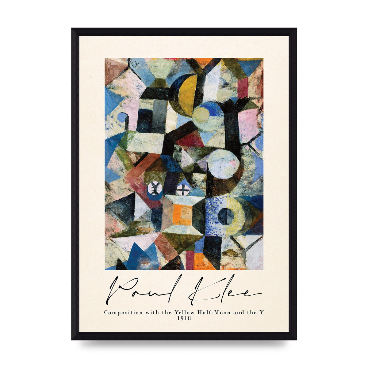 Paul Klee Composition With The Yellow Half Moon And The Y 1918 Wall Art - A3 framed