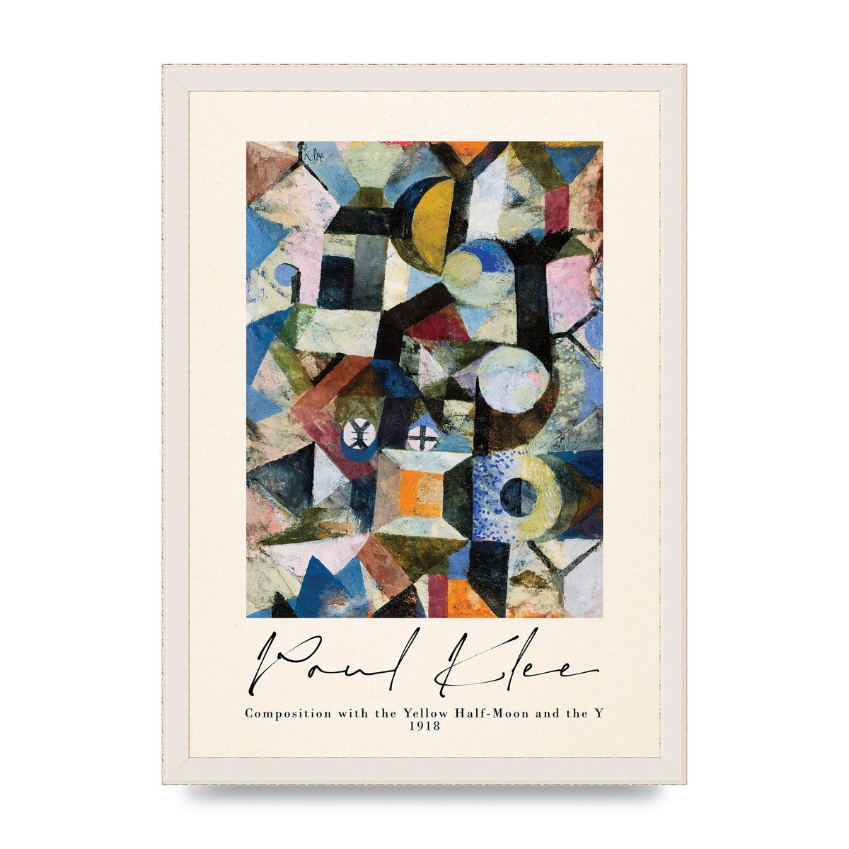 Paul Klee Composition With The Yellow Half Moon And The Y 1918 Wall Art - A3 framed