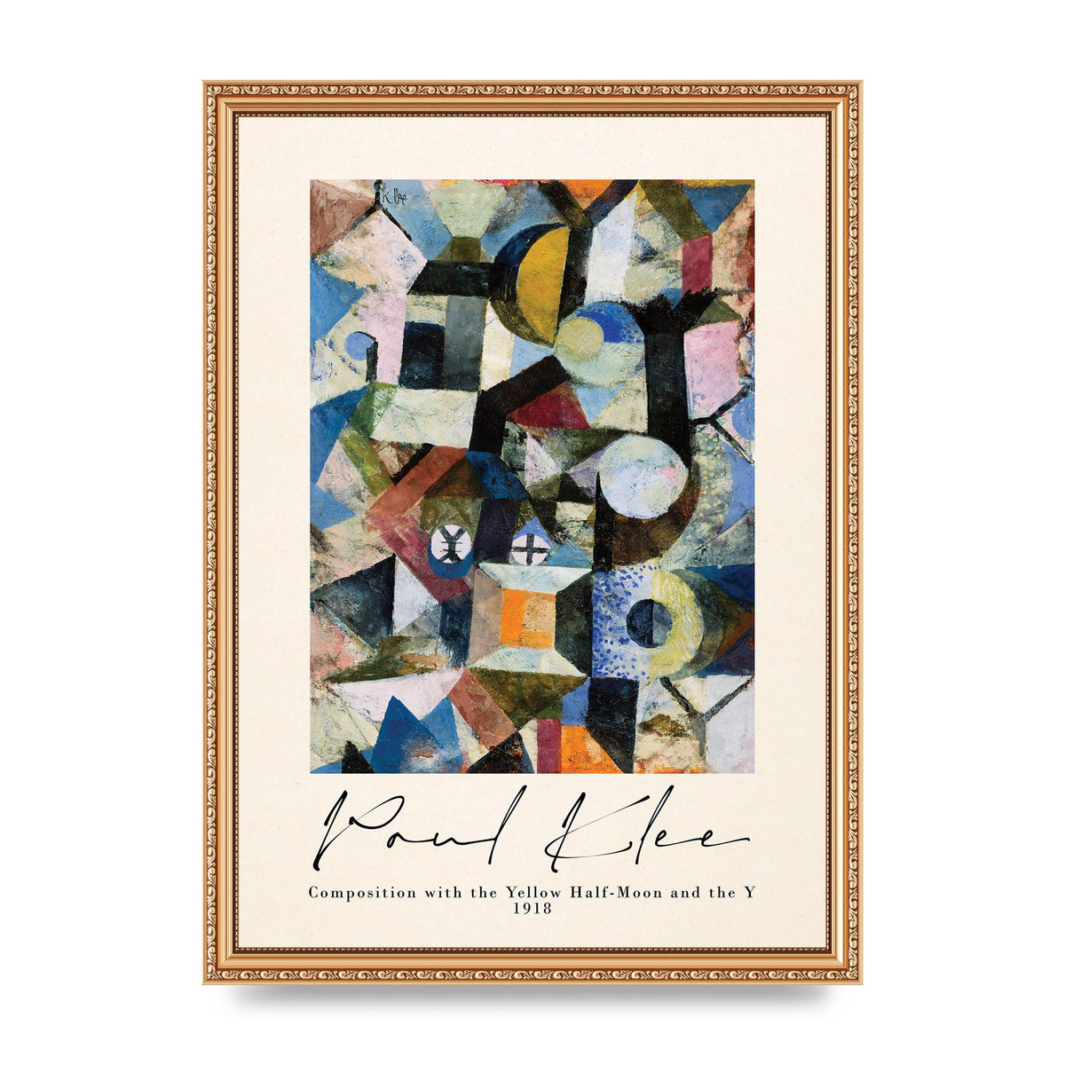 Paul Klee Composition With The Yellow Half Moon And The Y 1918 Wall Art - A3 framed