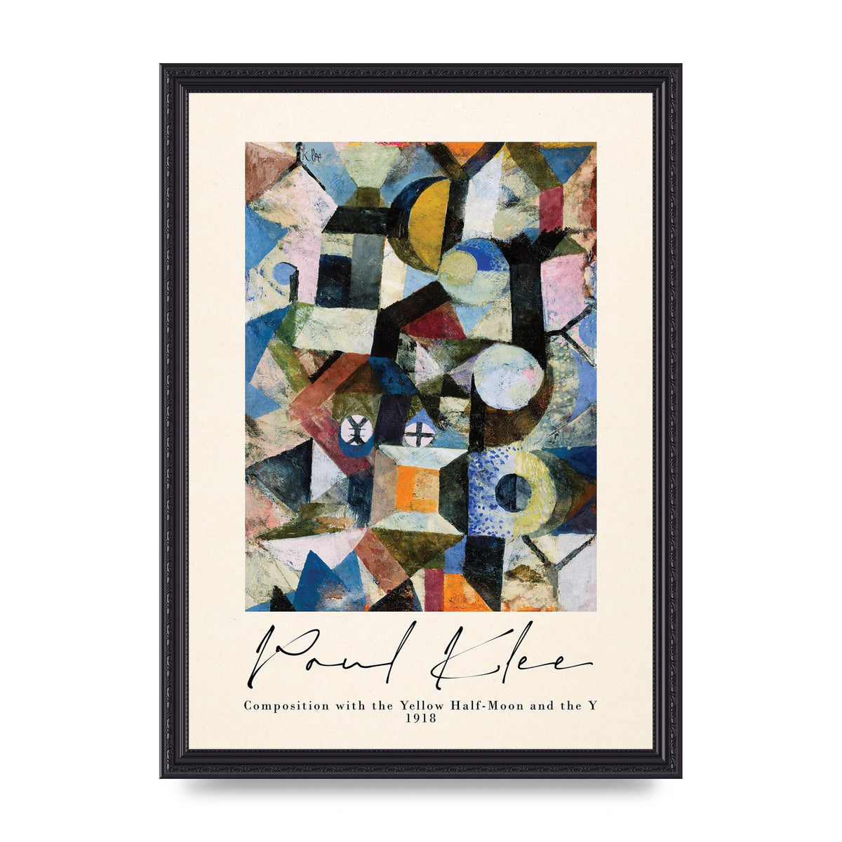Paul Klee Composition With The Yellow Half Moon And The Y 1918 Wall Art - A3 framed