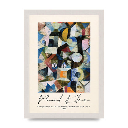 Paul Klee Composition With The Yellow Half Moon And The Y 1918 Wall Art - A4 framed