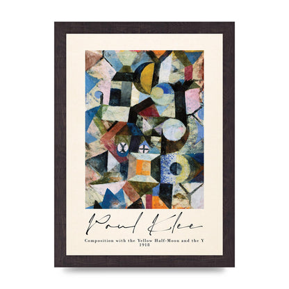 Paul Klee Composition With The Yellow Half Moon And The Y 1918 Wall Art - A4 framed