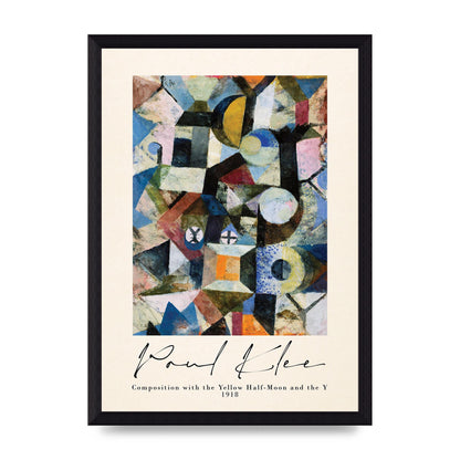 Paul Klee Composition With The Yellow Half Moon And The Y 1918 Wall Art - A4 framed