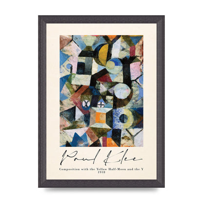 Paul Klee Composition With The Yellow Half Moon And The Y 1918 Wall Art - A4 framed