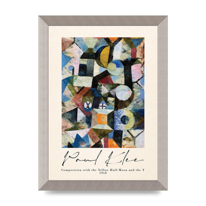 Paul Klee Composition With The Yellow Half Moon And The Y 1918 Wall Art - A4 framed