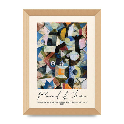 Paul Klee Composition With The Yellow Half Moon And The Y 1918 Wall Art - A4 framed