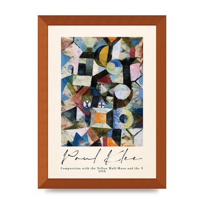 Paul Klee Composition With The Yellow Half Moon And The Y 1918 Wall Art - A4 framed