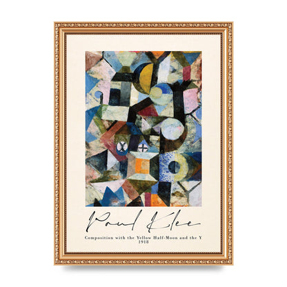 Paul Klee Composition With The Yellow Half Moon And The Y 1918 Wall Art - A4 framed