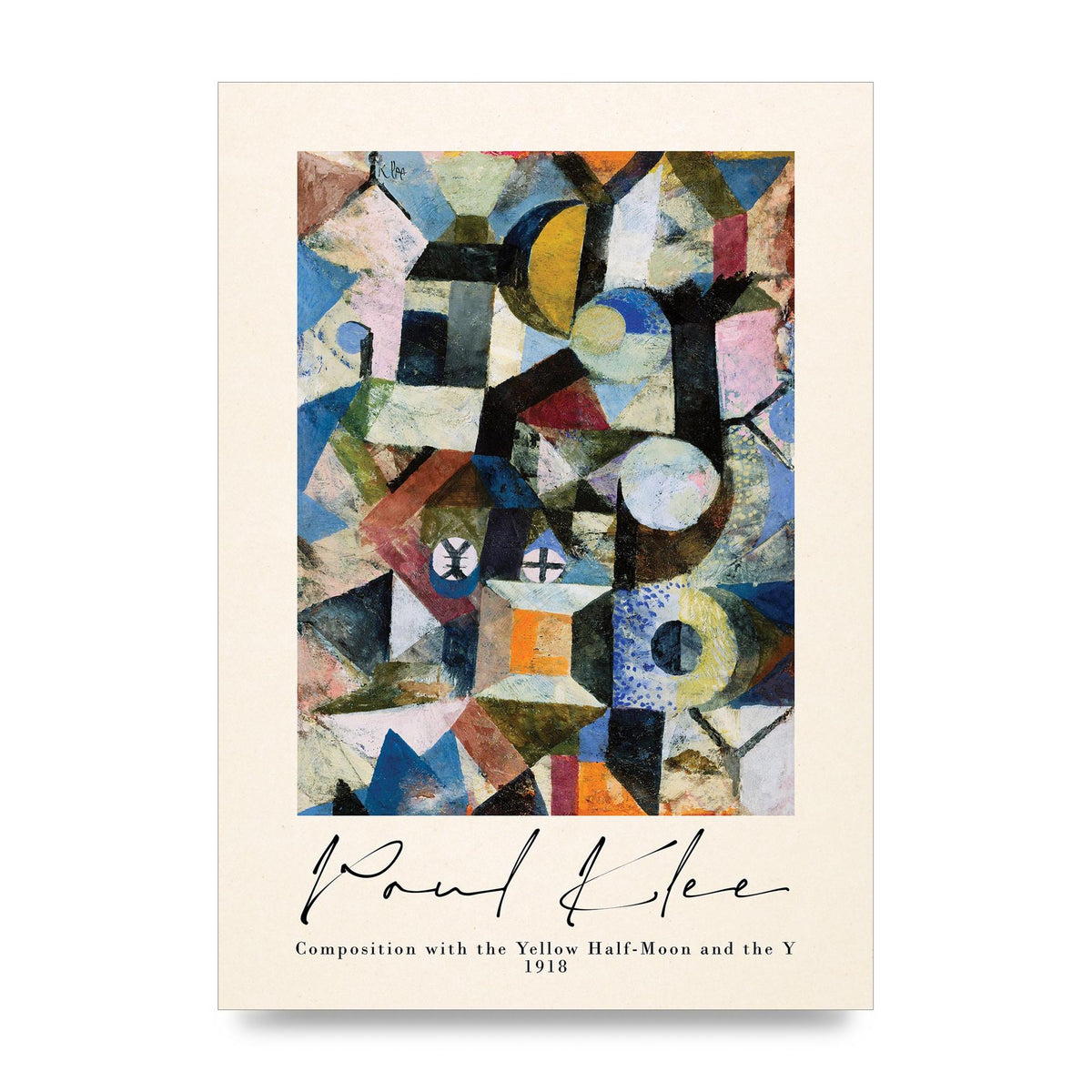 Paul Klee Composition With The Yellow Half Moon And The Y 1918 Wall Art - unframed print