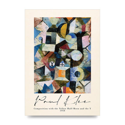 Paul Klee Composition With The Yellow Half Moon And The Y 1918 Wall Art - unframed print