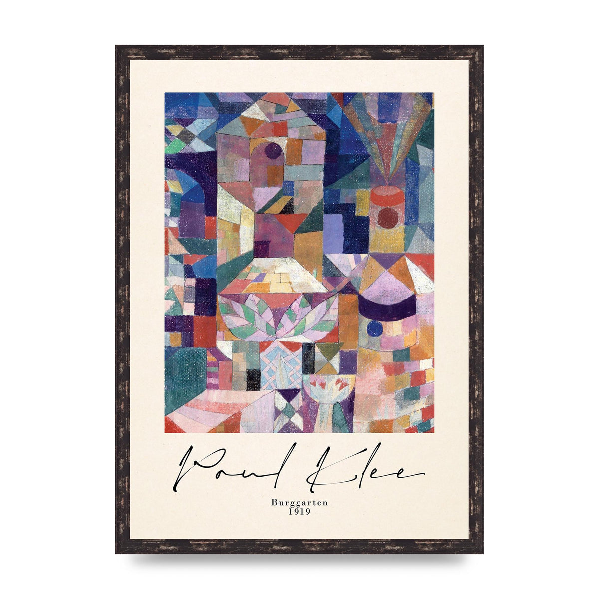 Paul Klee Burggarten 1919 Printed Poster - A2 framed