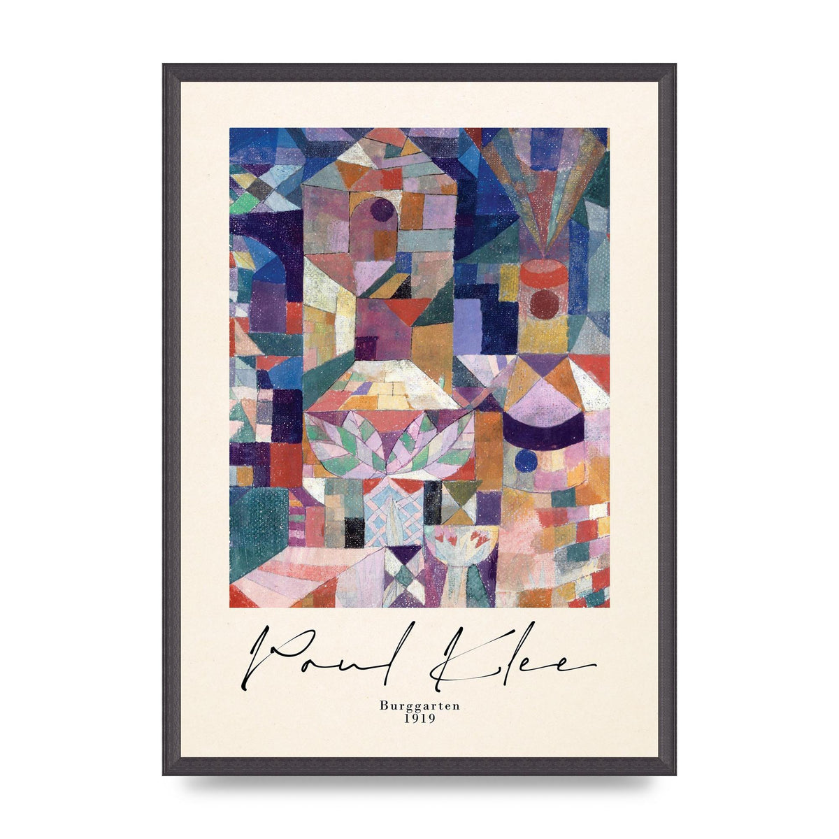 Paul Klee Burggarten 1919 Printed Poster - A2 framed