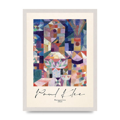 Paul Klee Burggarten 1919 Printed Poster - A3 framed