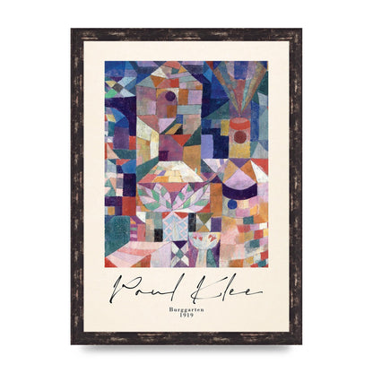 Paul Klee Burggarten 1919 Printed Poster - A3 framed