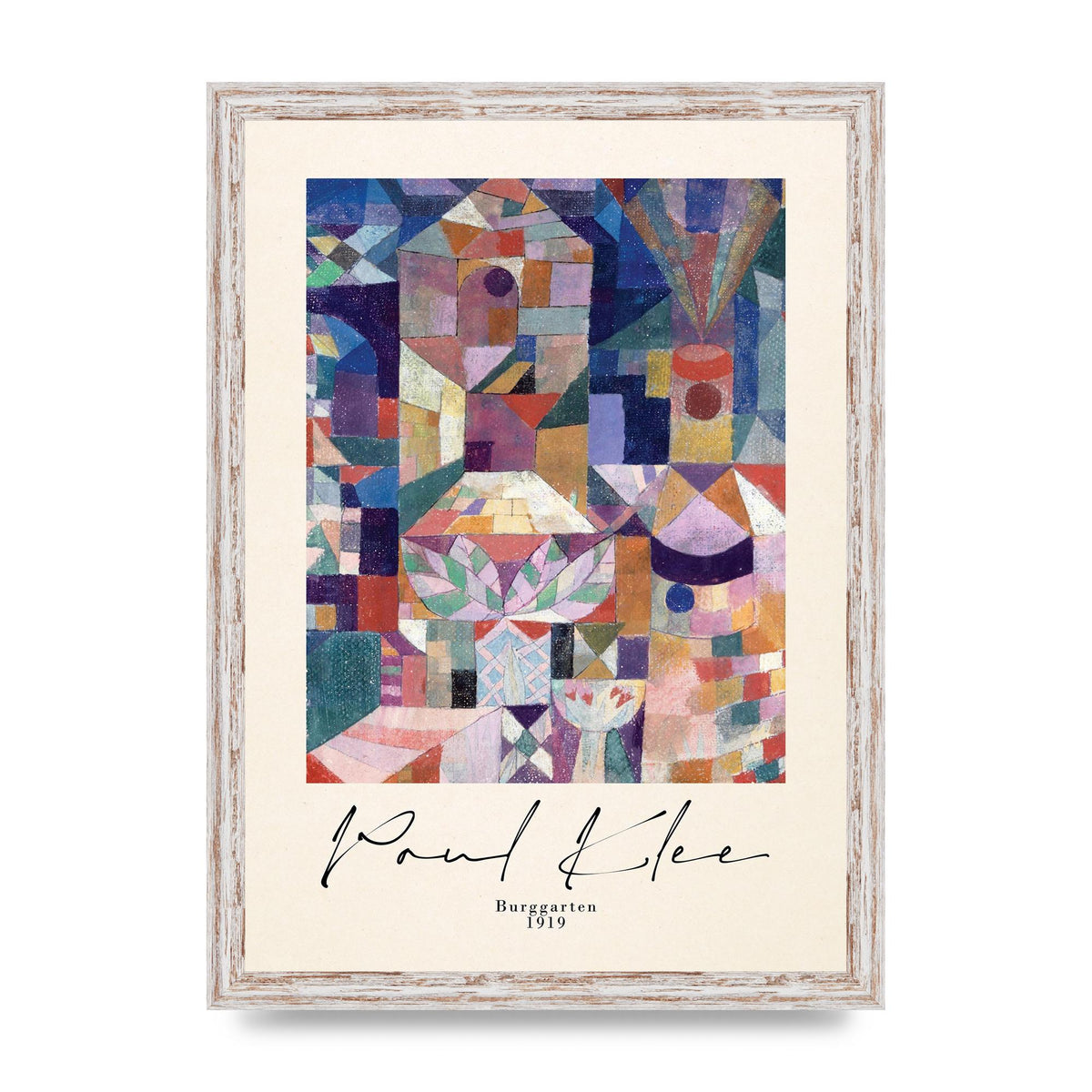 Paul Klee Burggarten 1919 Printed Poster - A3 framed