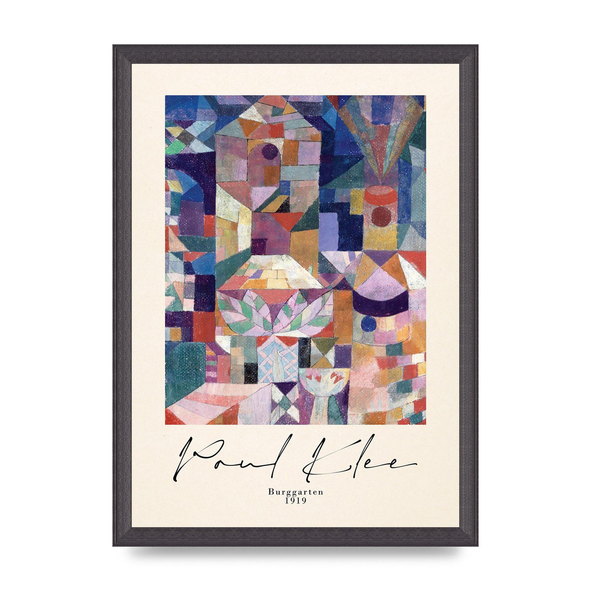 Paul Klee Burggarten 1919 Printed Poster - A3 framed