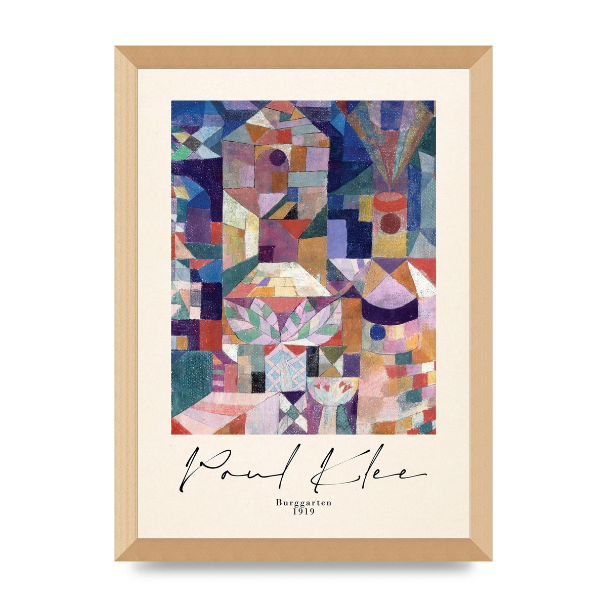 Paul Klee Burggarten 1919 Printed Poster - A3 framed