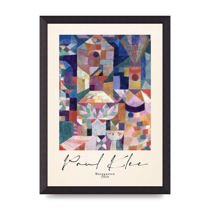Paul Klee Burggarten 1919 Printed Poster - A3 framed